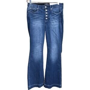 Torrid Feel The Fit Jeans Stretch Mid Rise Button Fly Bombshell Flare Women 16R